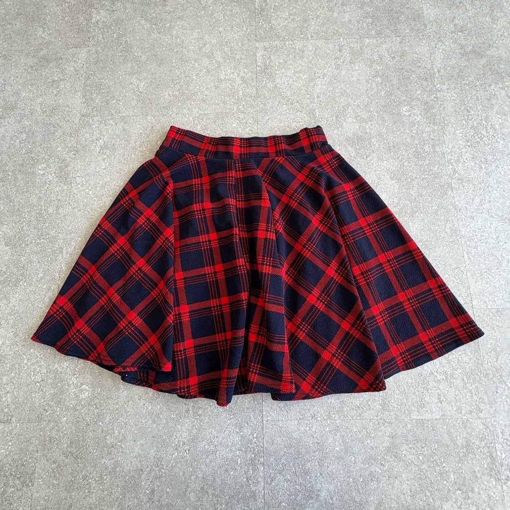 Red and Black Plaid Women's Skirt